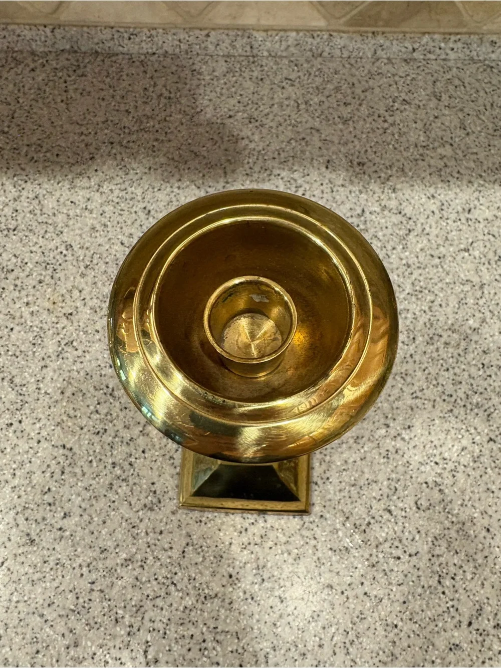 Vintage Stiffel Solid Brass Square Base Taper Candlestick Holder